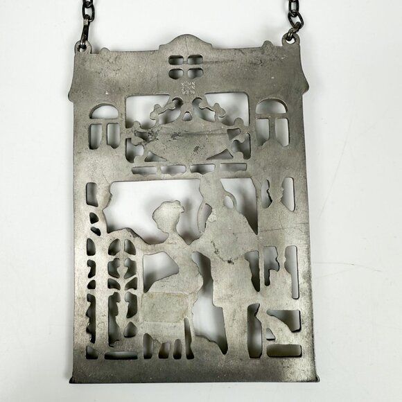 Vintage Kuhn Zinn Pewter Wall Hanging Arzt Doctor Patient Scene Germany
